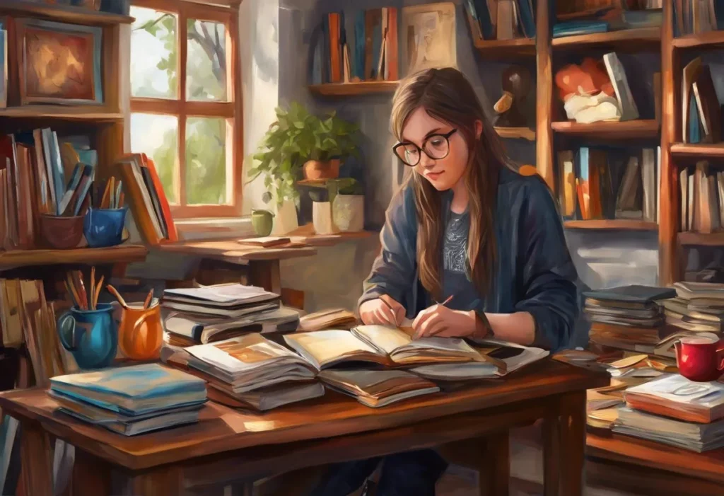 A college student with ADHD organizing her desk and planning her day Beawareofmecom A college student with ADHD organizing her desk and planning her day