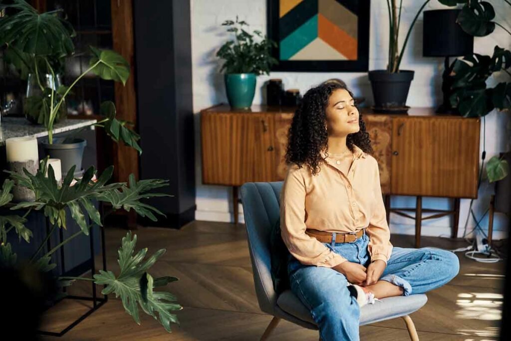 A person with ADHD practicing mindfulness in a calming space Beawareofmecom A person with ADHD practicing mindfulness in a calming space