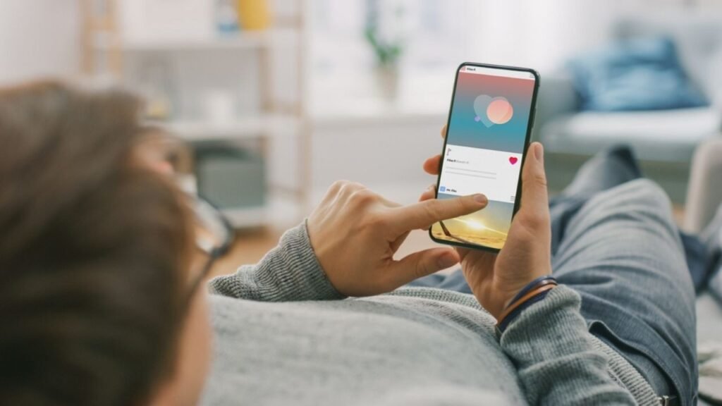 Person holding a smartphone practicing mindful scrolling Beawareofmecom Understand How Social Media Triggers Anxiety