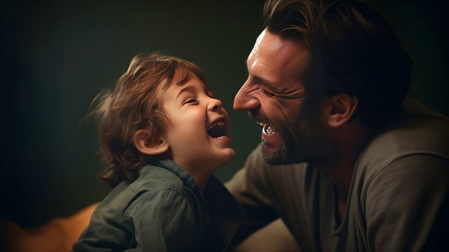Portrait of a happy father and his little son laughing together Beawareofmecom Indiana Parenting